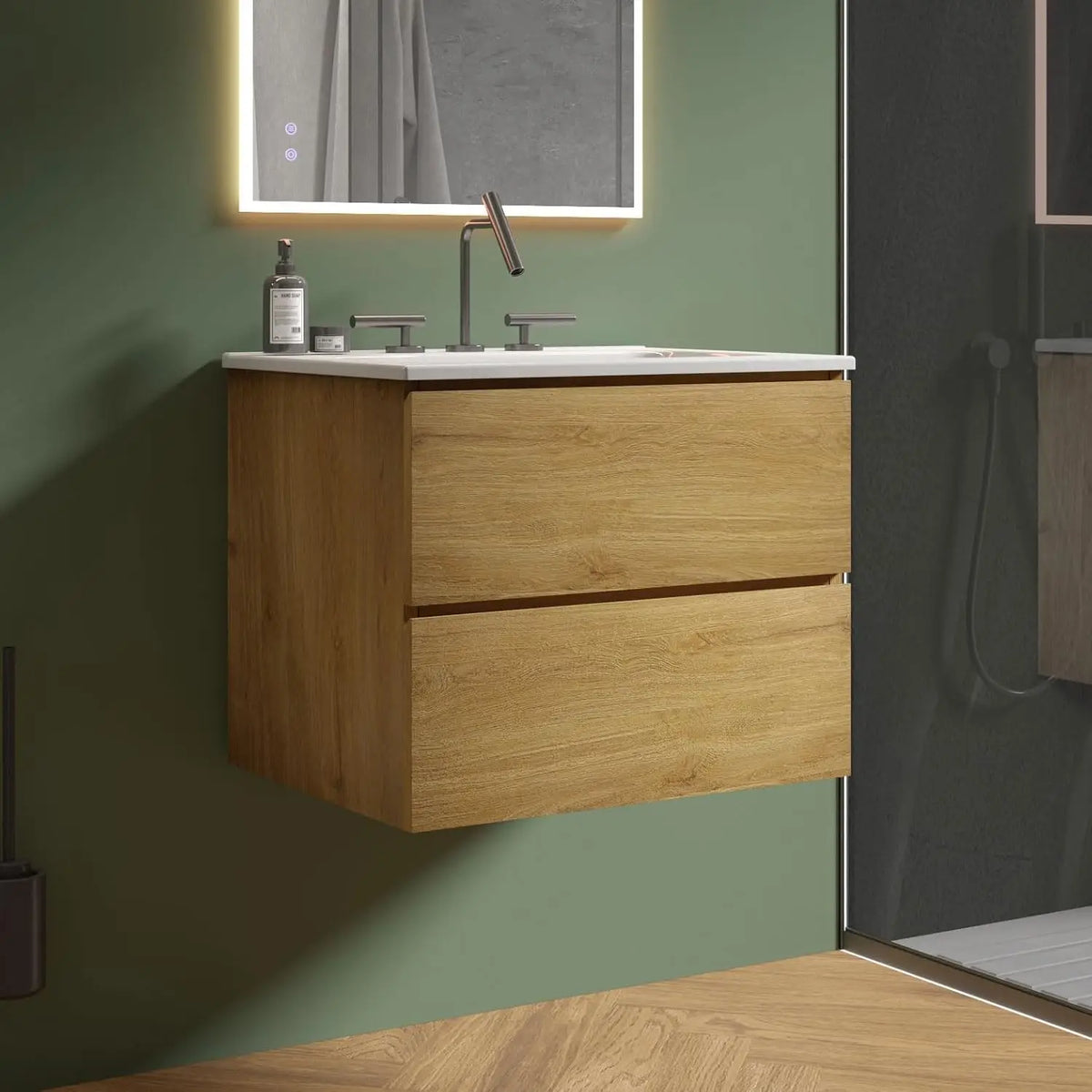 Modern Floating Bathroom Vanity With Sink And Soft Closing Drawers