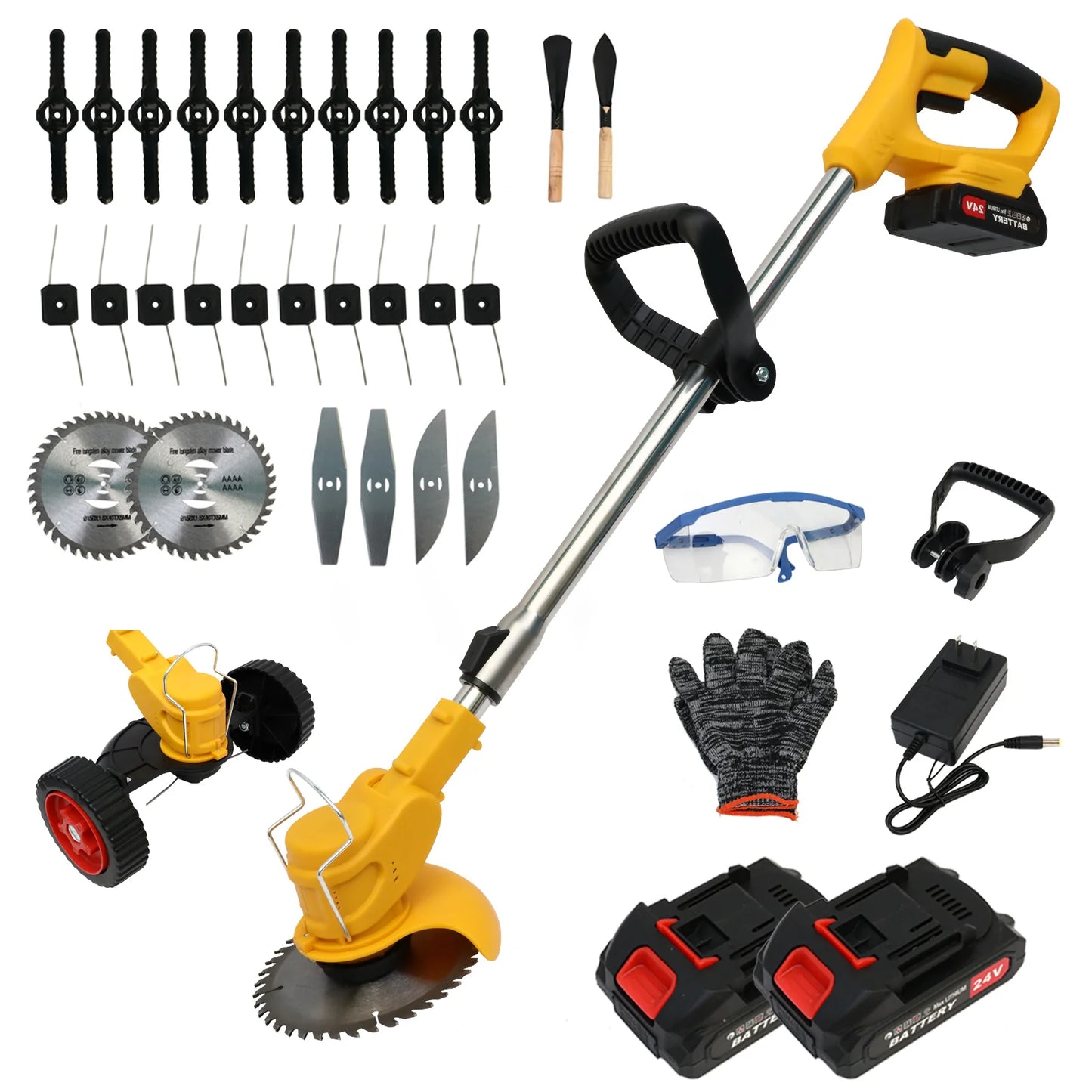 21V Cordless Grass Trimmer 3in1 With 2x2.0Ah Batteries And Charger