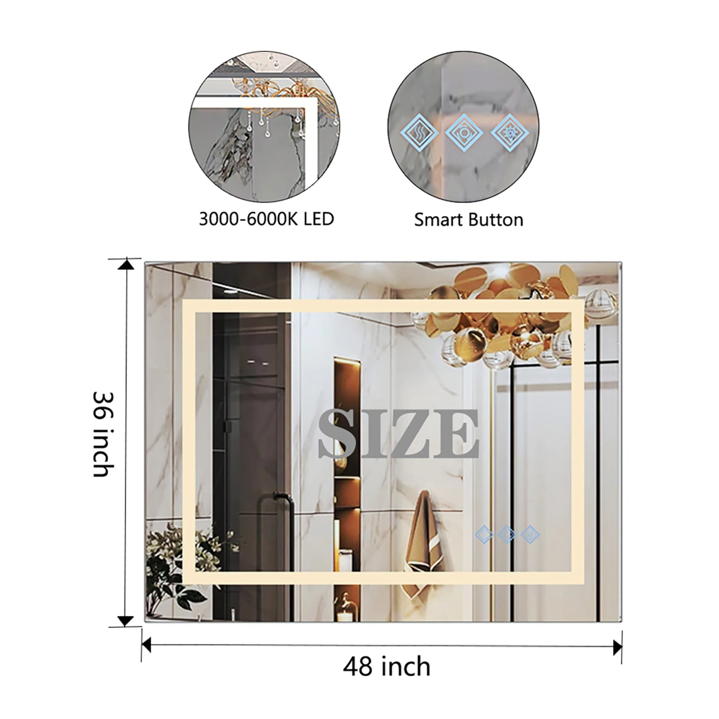TWISTER.CK LED Vanity Mirror With Dimmable Lighting And Anti-Fog