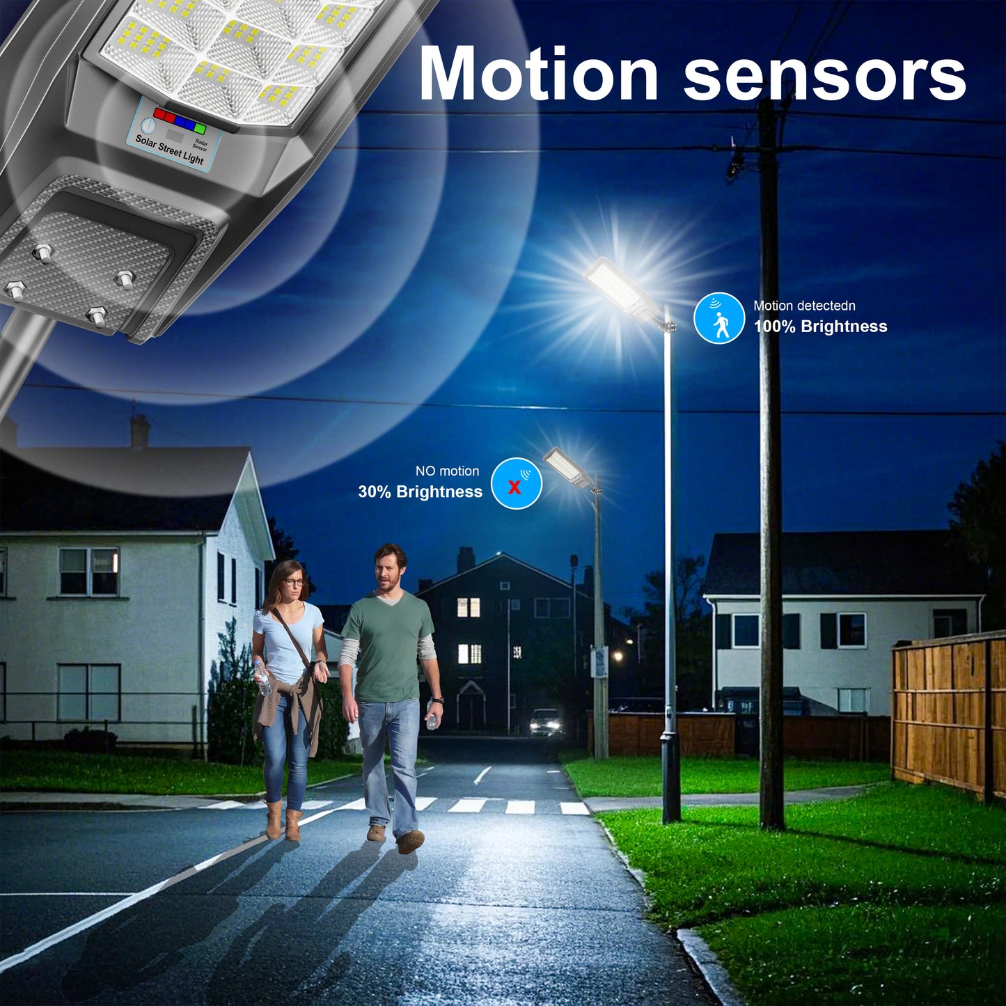 Outdoor Solar Motion Sensor Light IP65 Waterproof For Yard Parking
