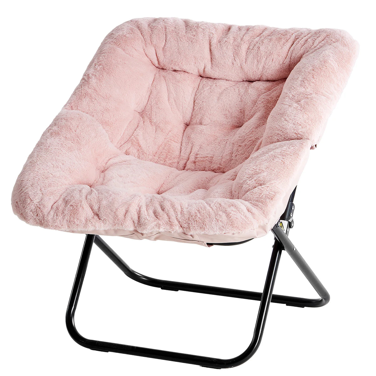 JHK Plush Saucer Chair With Metal Frame For Modern Lounge
