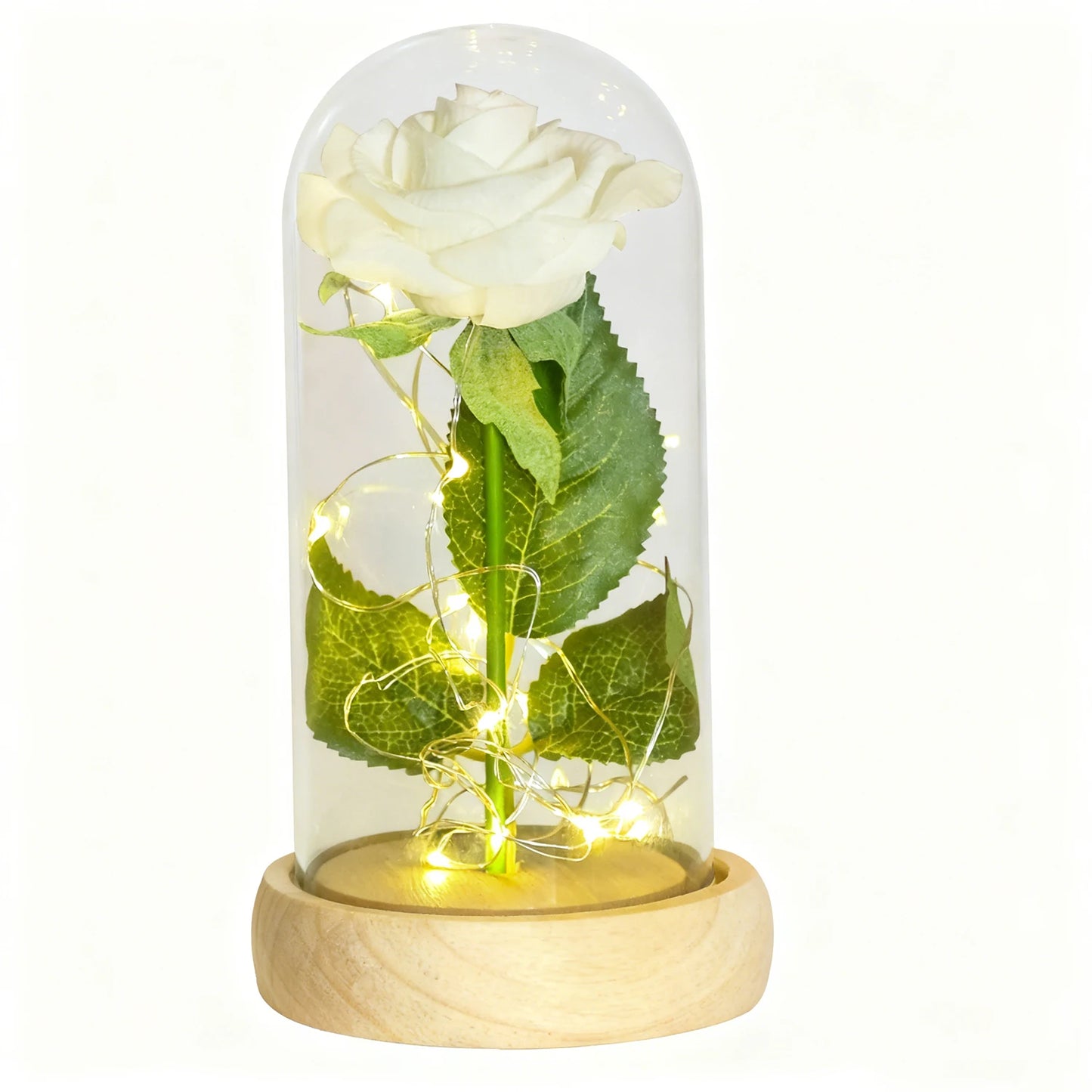 Ainyrose Eternal Rose Glass Dome Artificial Flower Wedding Gift
