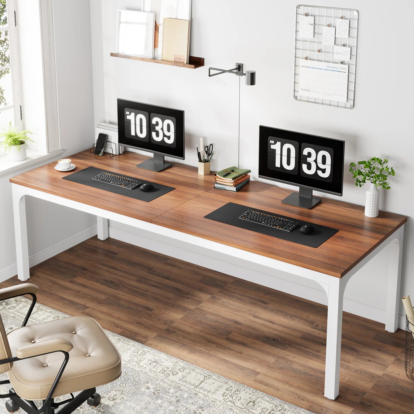 Tribesigns Two Person Desk For Home Office Large Workstation
