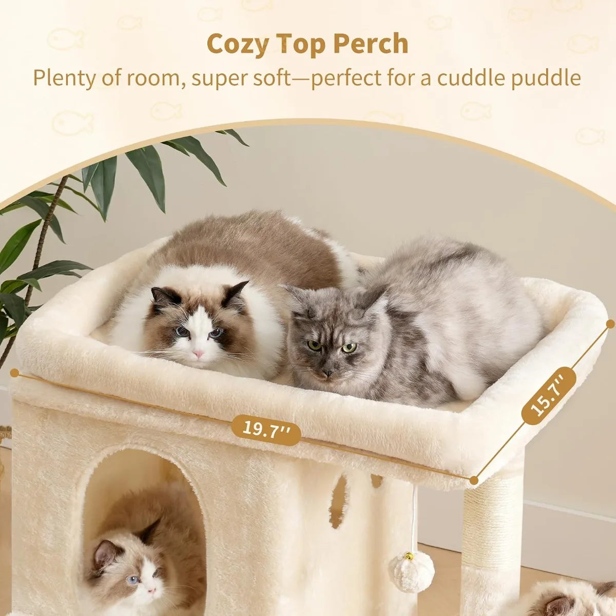 NBVCX Large Cat Tower With Perch And Sisal Posts