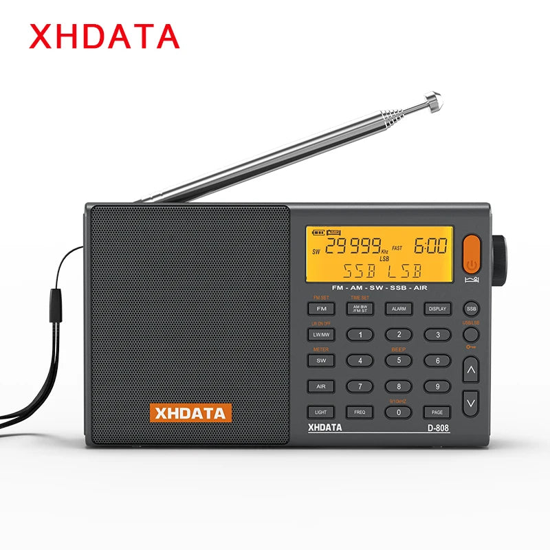 XHDATA D808 Multiband Radio Receiver AM FM SW SSB RDS