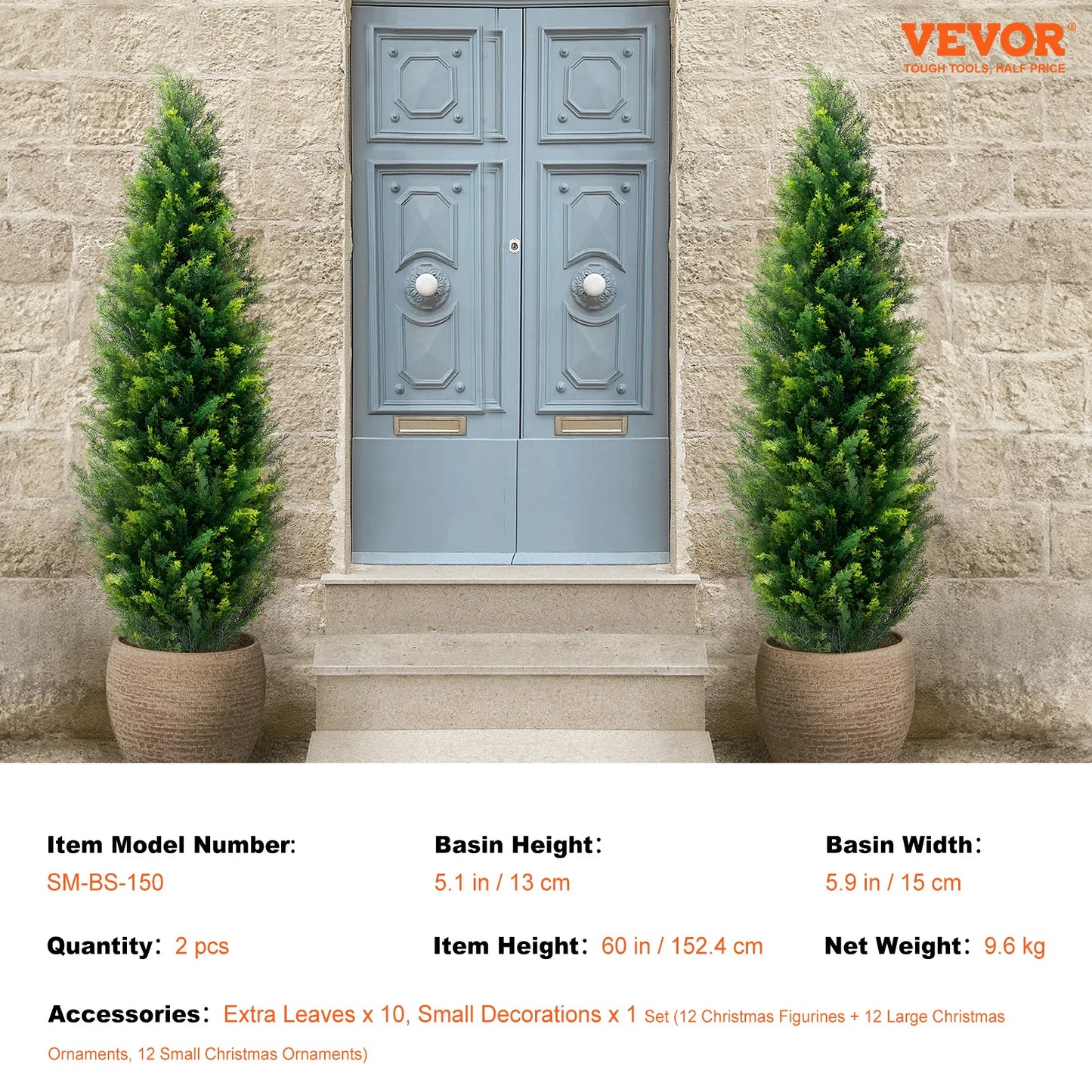 SucceBuy Artificial Cedar Topiary Tree For Home Garden Decor