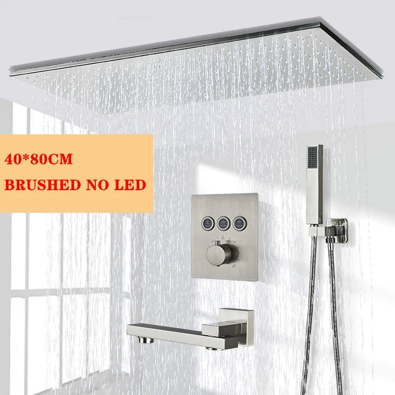 Wanmivezlo Brass LED Rain Shower Head Powered By Water Flow