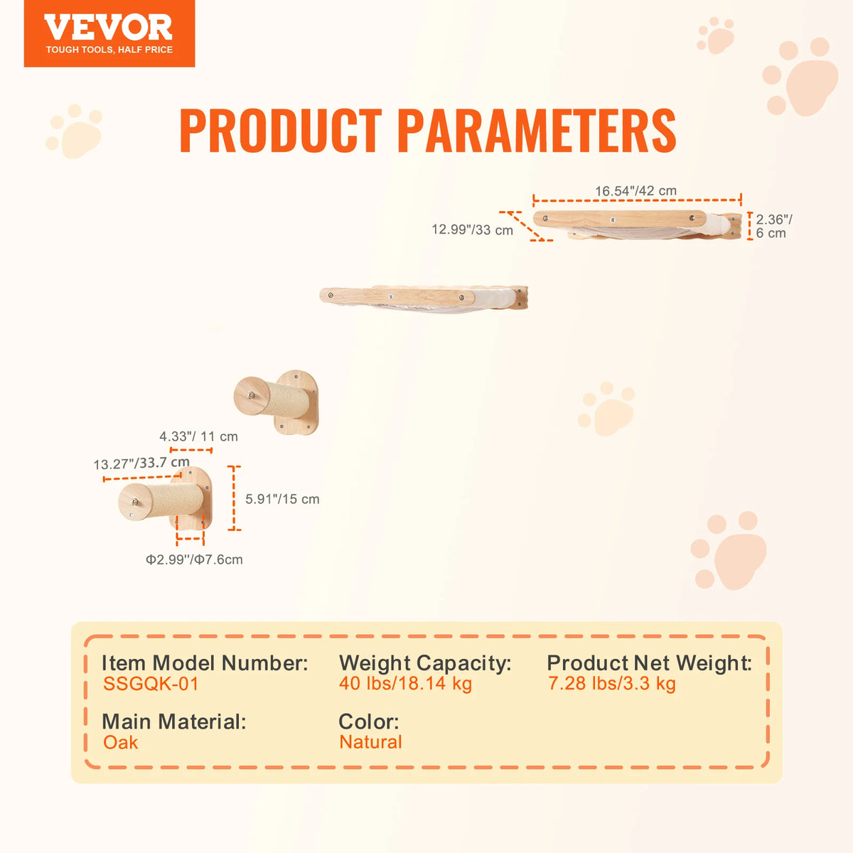 SucceBuy Wall Mounted Cat Shelves With Perches And Hammocks