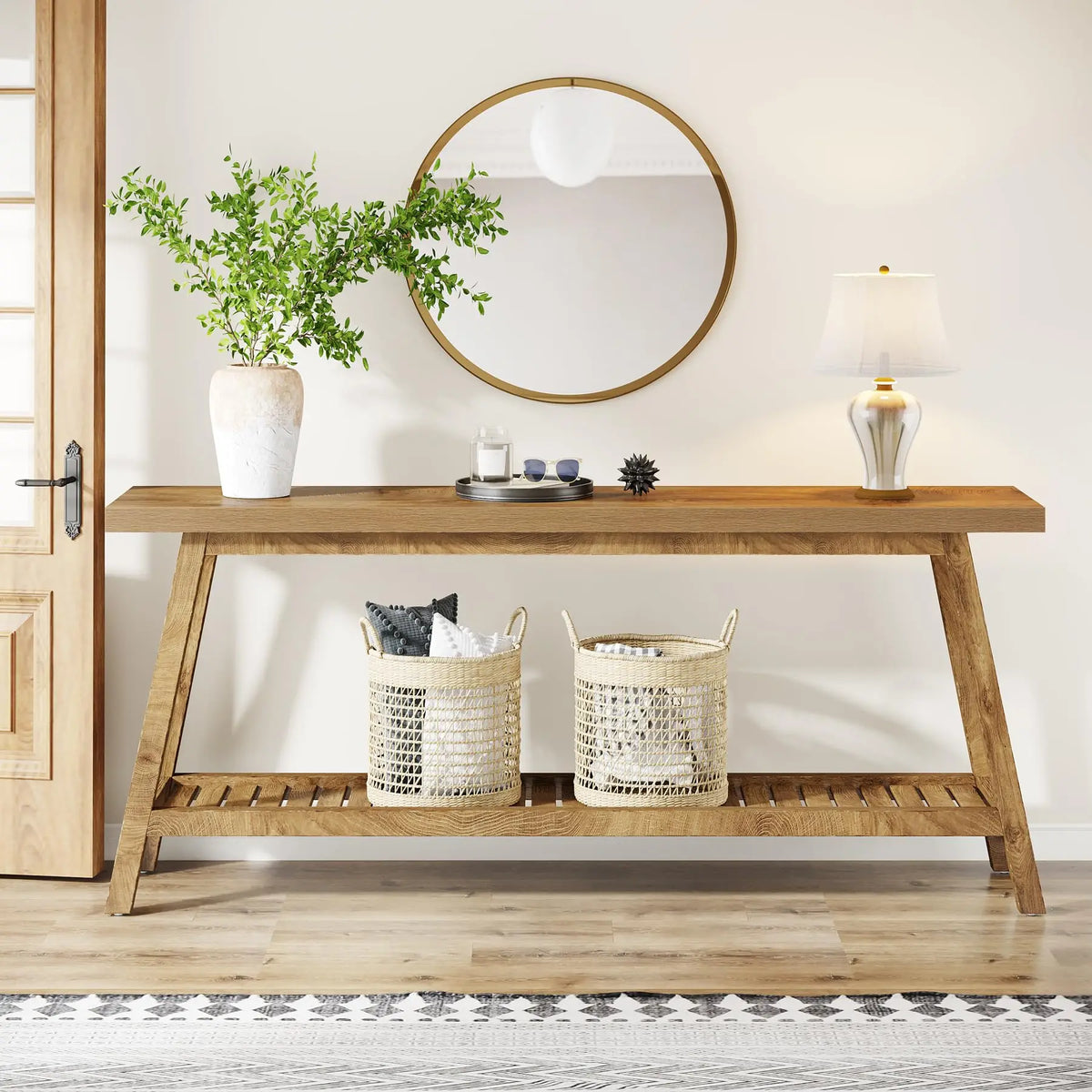 Tribesigns Wooden Console Table For Entryway With Storage