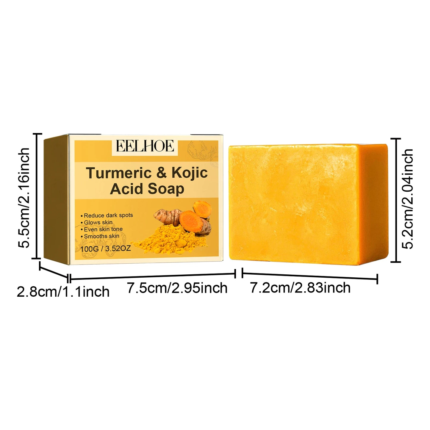 Turmeric Kojic Acid Face Soap For Glowing Skin And Hydration