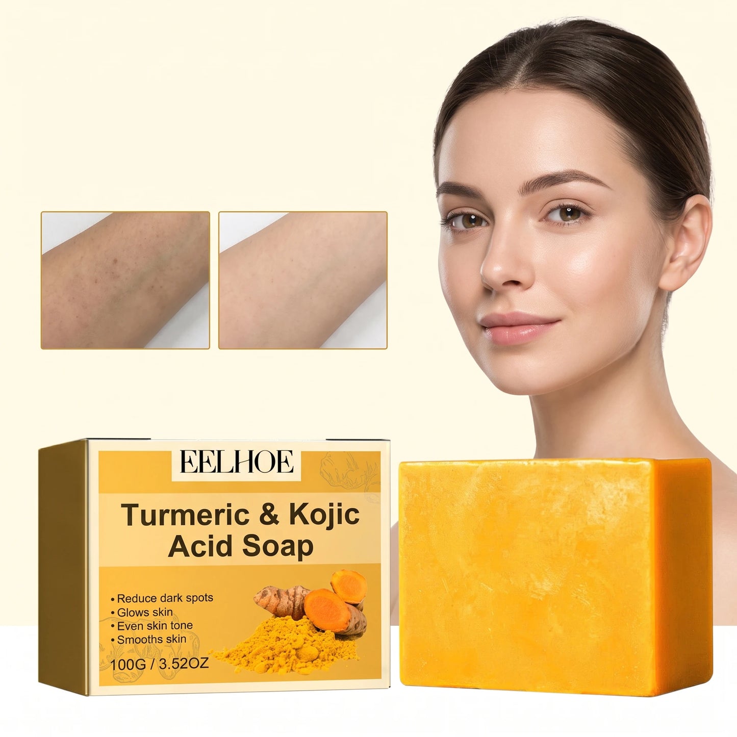 Turmeric Kojic Acid Face Soap For Glowing Skin And Hydration