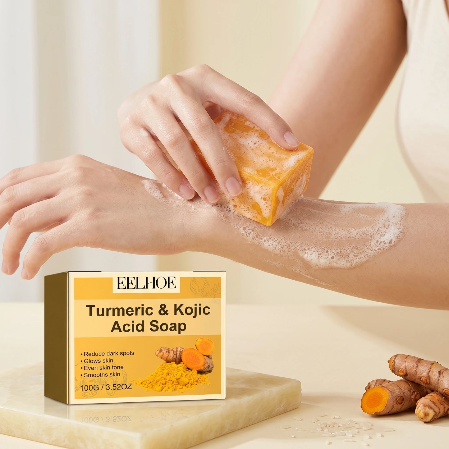 Turmeric Kojic Acid Face Soap For Glowing Skin And Hydration
