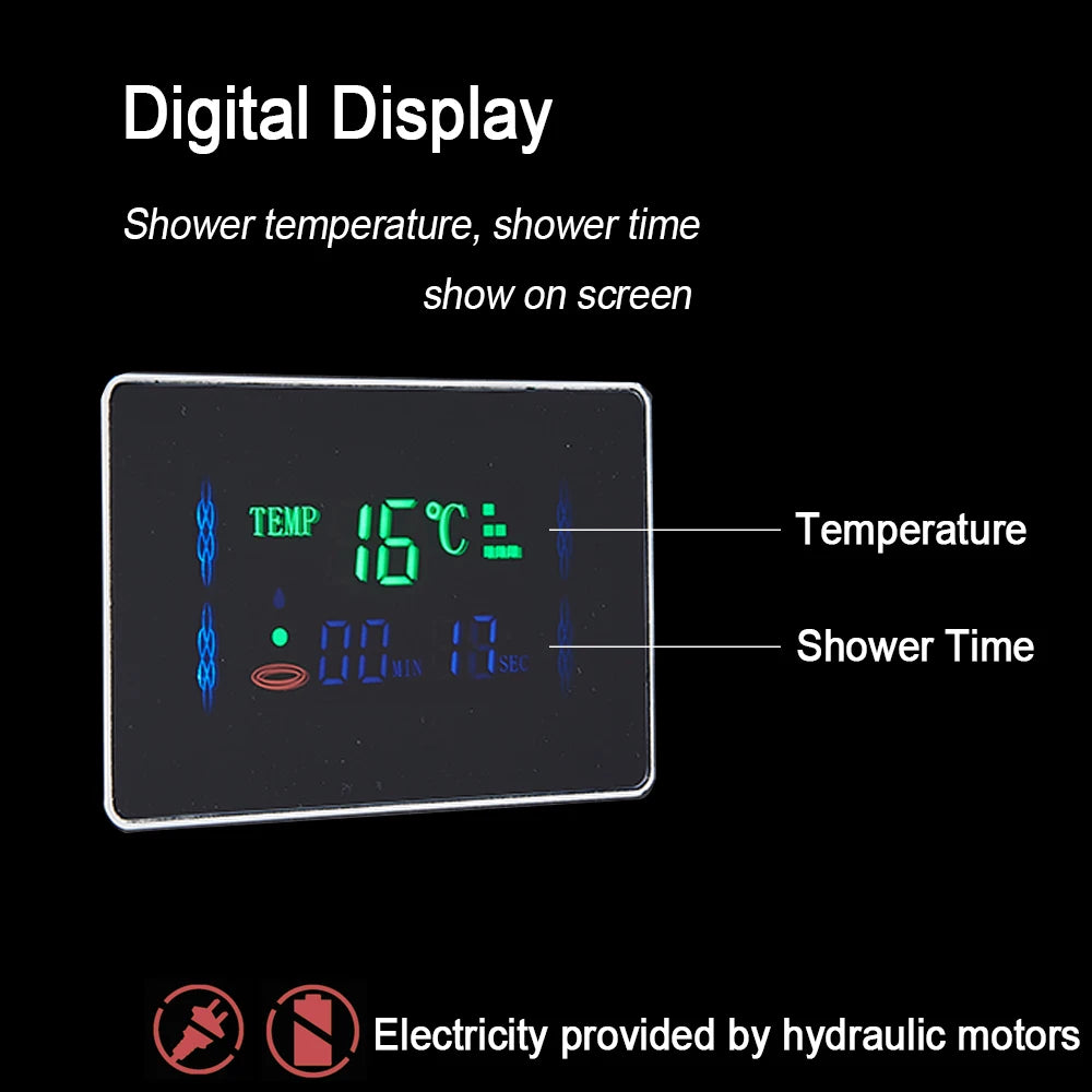 Myqualife Led Digital Shower Panel Tower With Spa Massage Jets