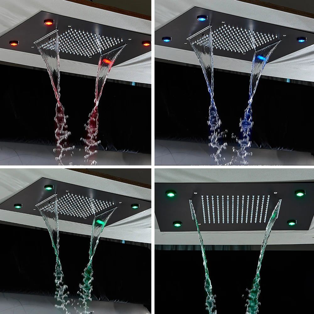 Rozin Ceiling LED Shower Head With Dual Spray Modes And Remote