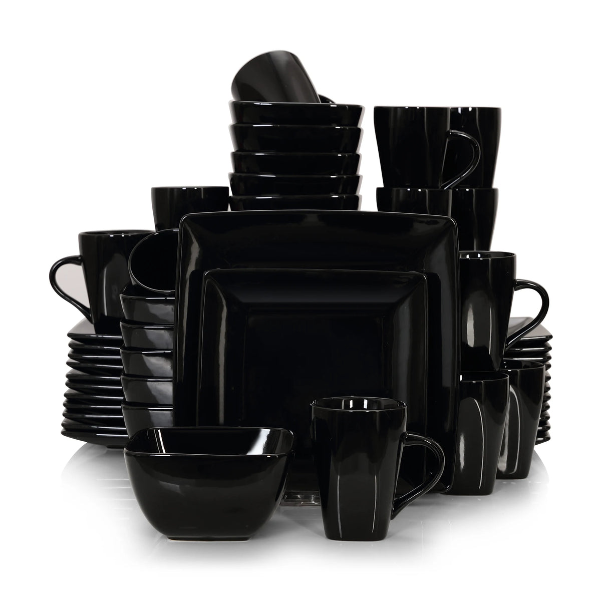 Malacasa Square Ceramic Porcelain Dinnerware Set For Daily Use