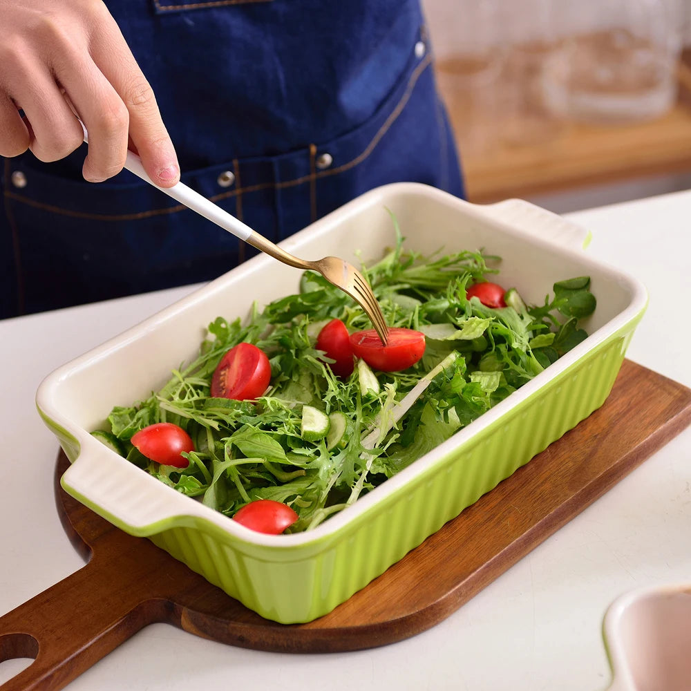 Malacasa Ceramic Baking Dish And Serving Set With Handles