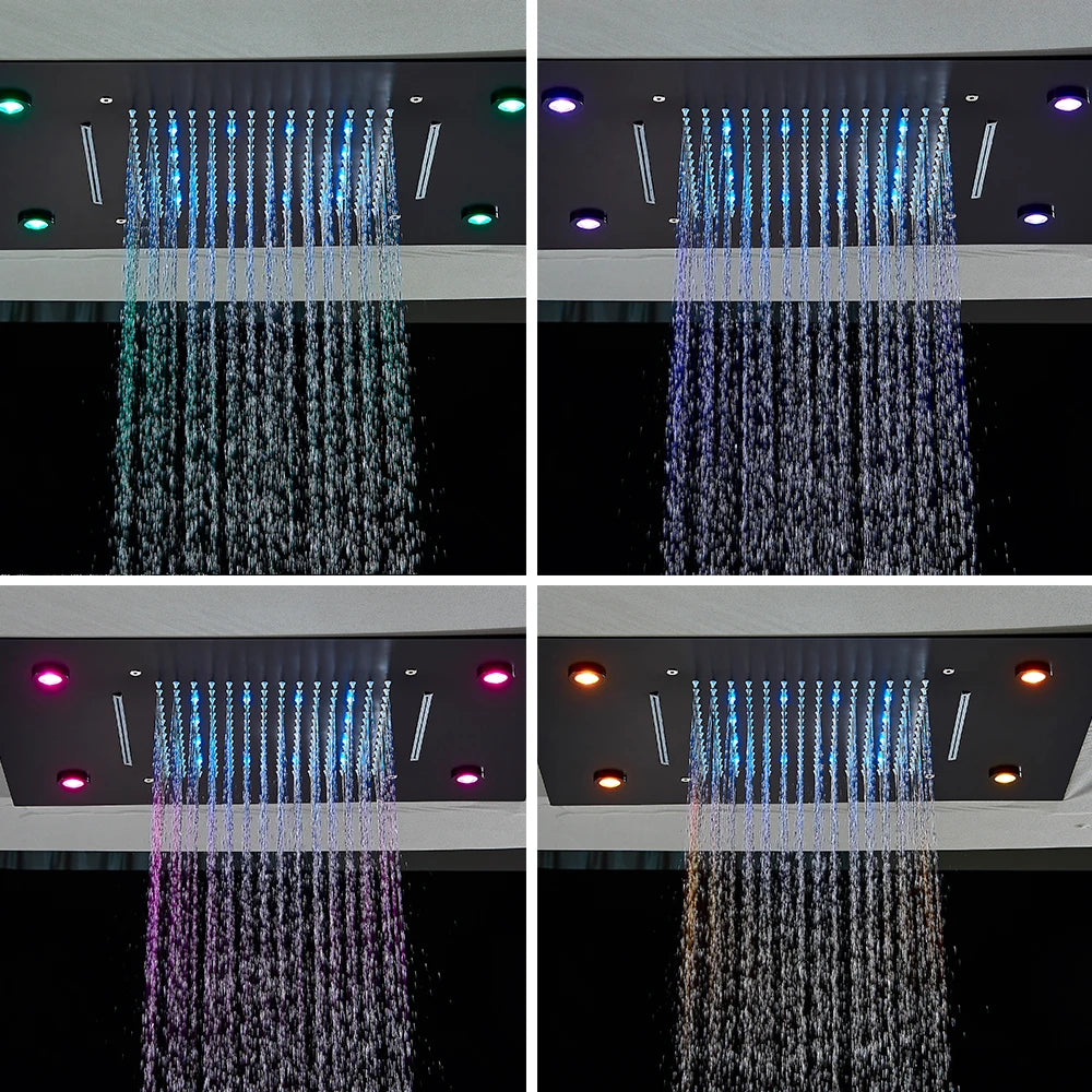 Rozin Ceiling LED Shower Head With Dual Spray Modes And Remote