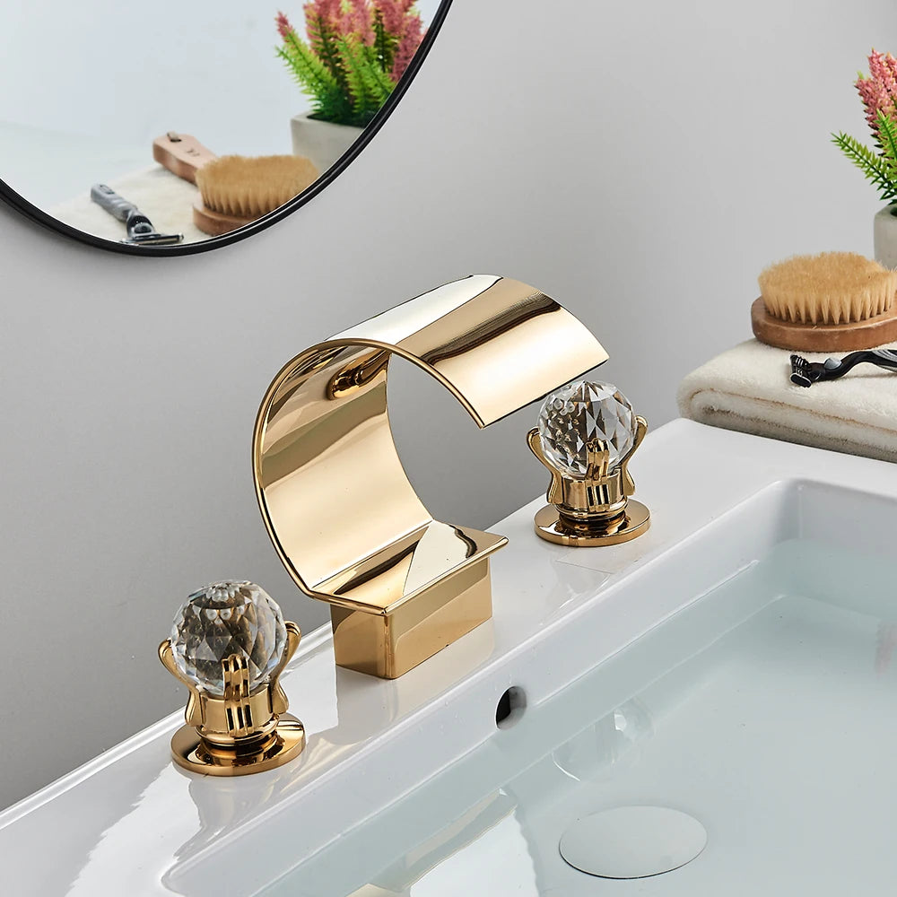 Premium Modern Designer Widespread Bathroom Sink Faucet Rozin