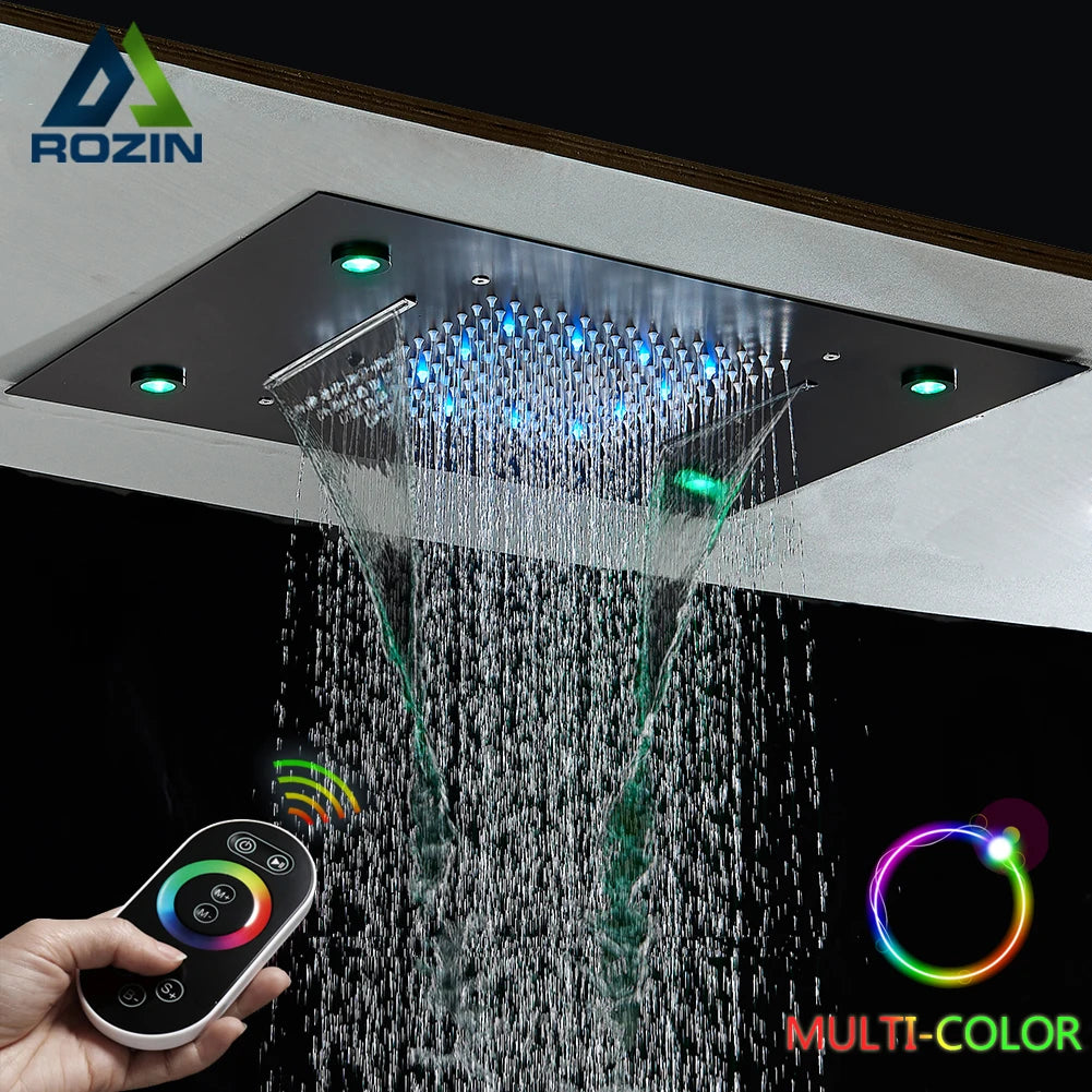 Rozin Ceiling LED Shower Head With Dual Spray Modes And Remote