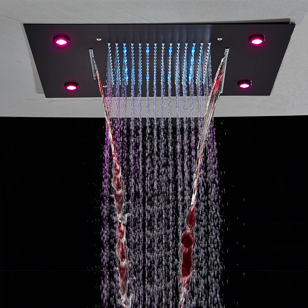 Rozin Ceiling LED Shower Head With Dual Spray Modes And Remote