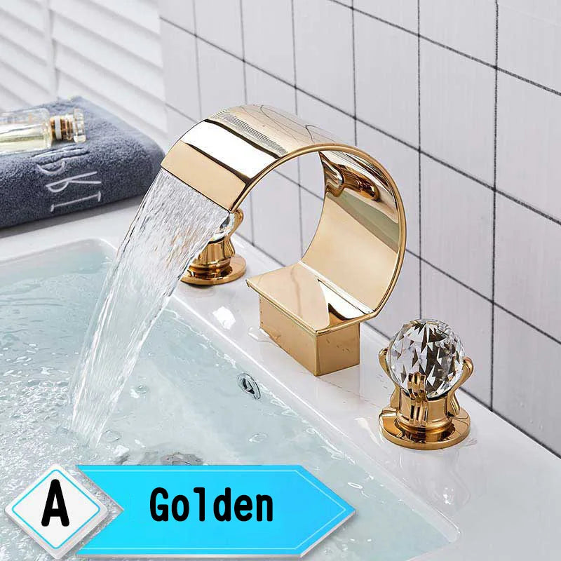 Rozin Modern Widespread Waterfall Bathroom Sink Faucet