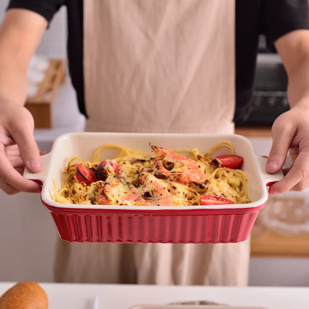 Malacasa Ceramic Baking Dish And Serving Set With Handles
