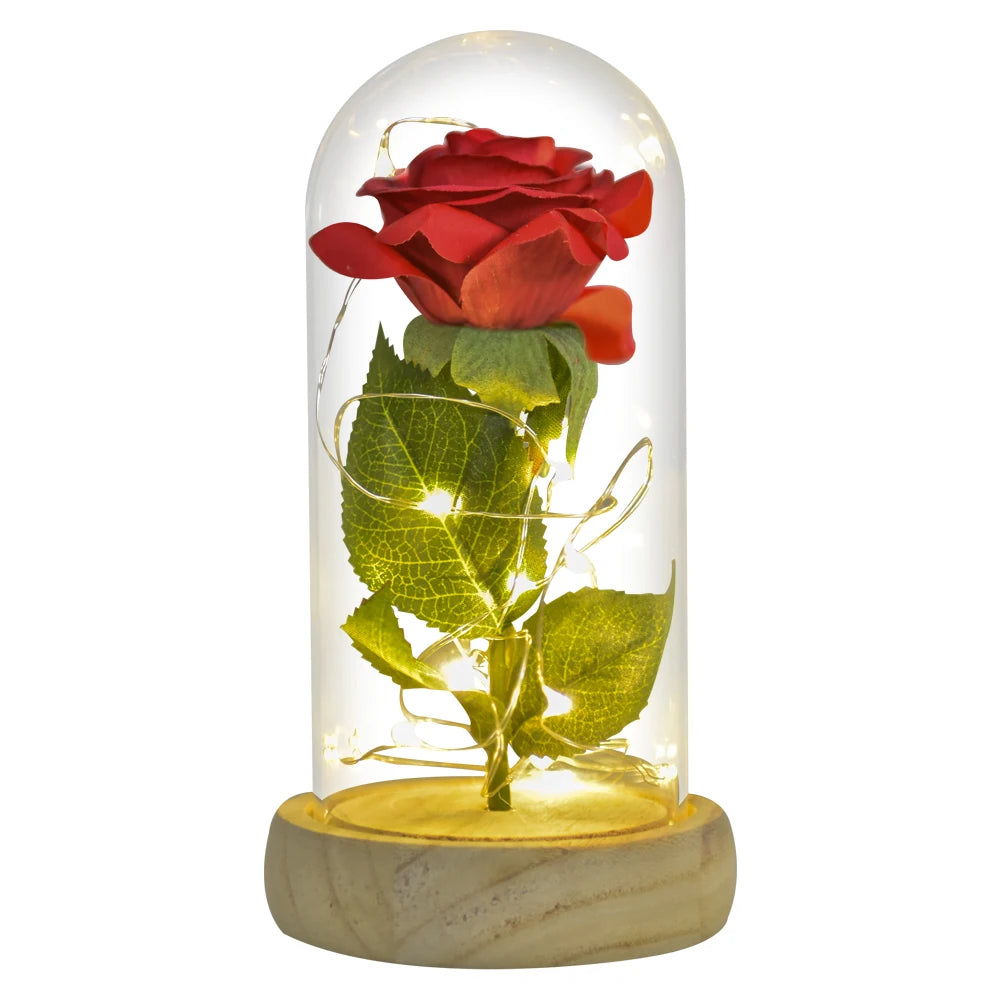 Ainyrose Eternal Rose Glass Dome Artificial Flower Wedding Gift