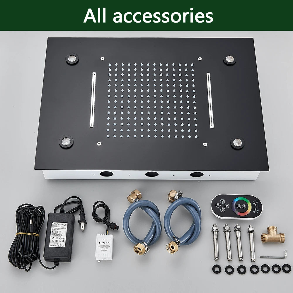 Rozin Ceiling LED Shower Head With Dual Spray Modes And Remote