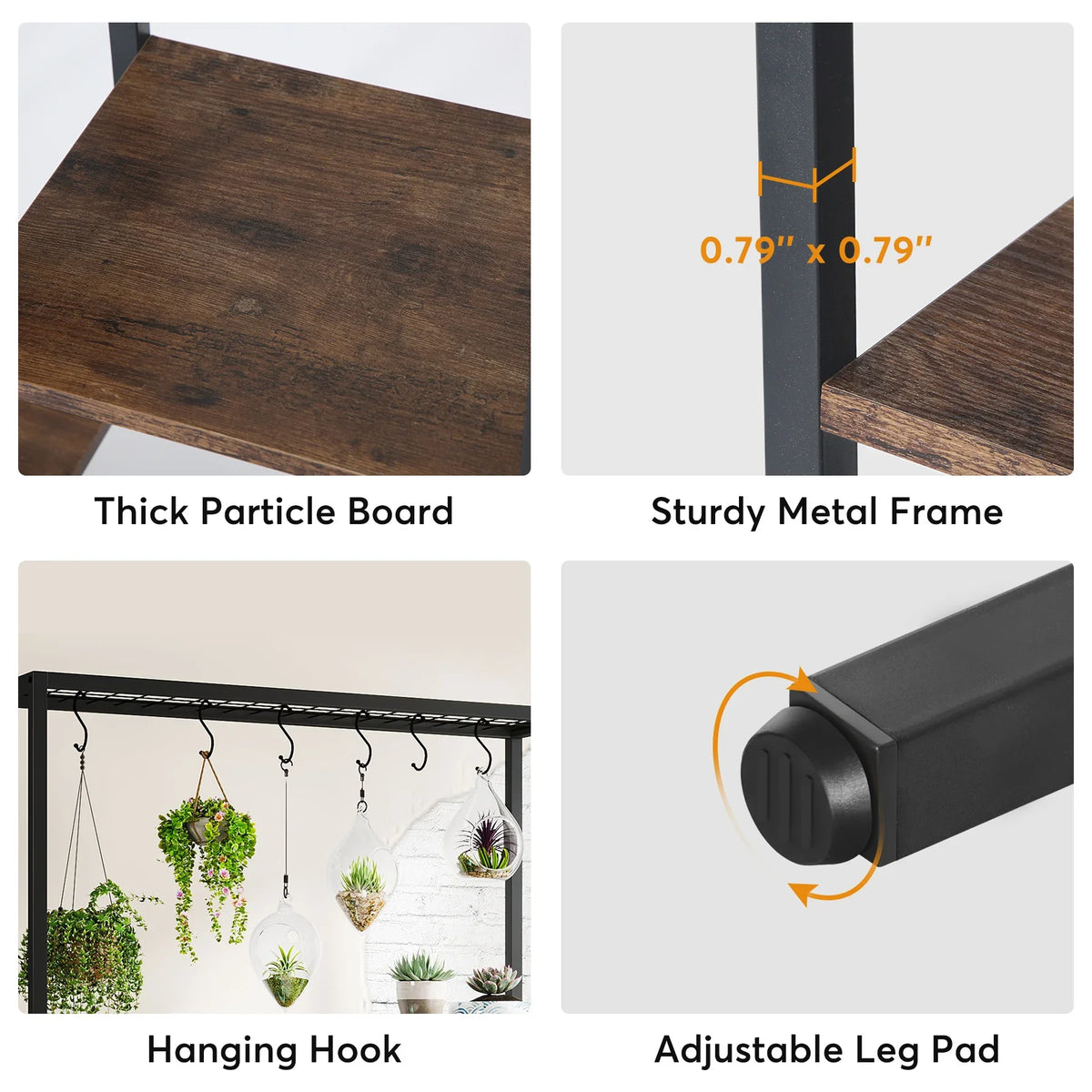 Tribesigns Five Tier Indoor Plant Stand With Storage Shelf Unit