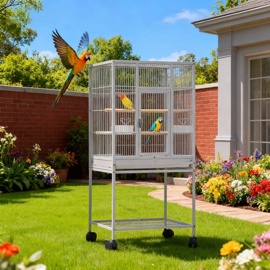 Metal Small Animal Cage With Wheels And Removable Tray