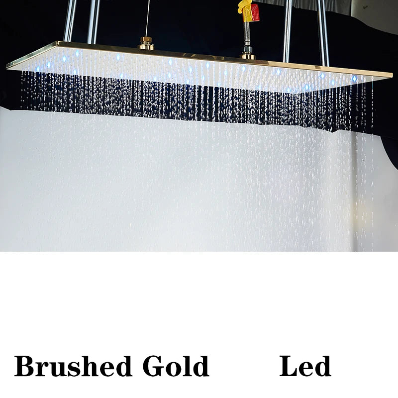 Wanmivezlo Brass LED Rain Shower Head Powered By Water Flow