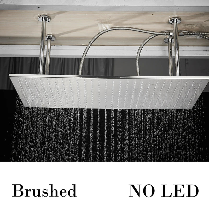 Wanmivezlo Brass LED Rain Shower Head Powered By Water Flow