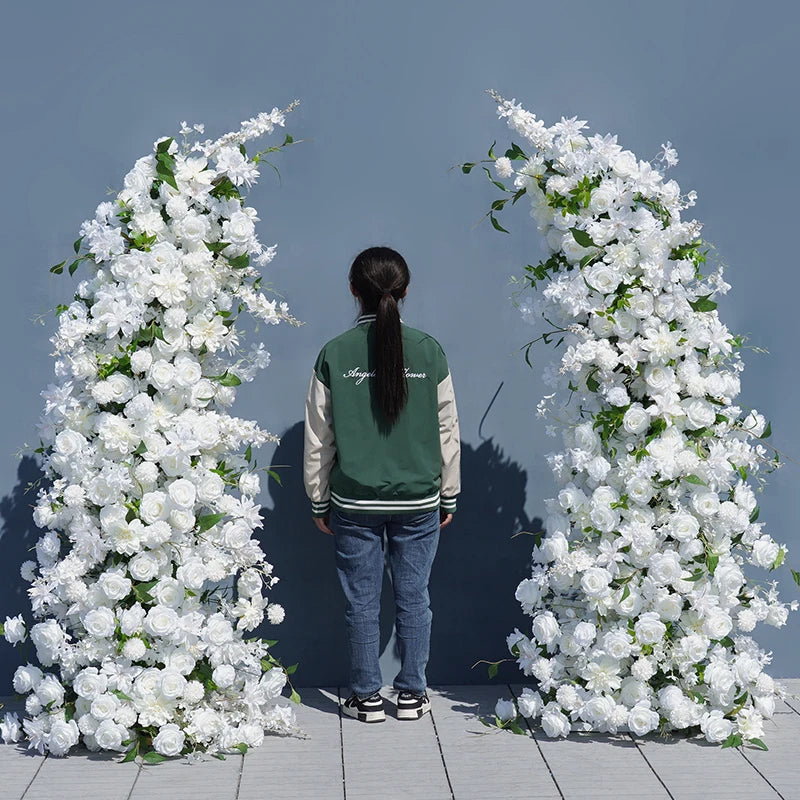 Angela Flower Artificial Rose Lily Delphinium Wedding Backdrop Decor