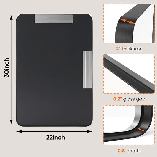 JHK Modern Matte Metal Framed Bathroom Mirror