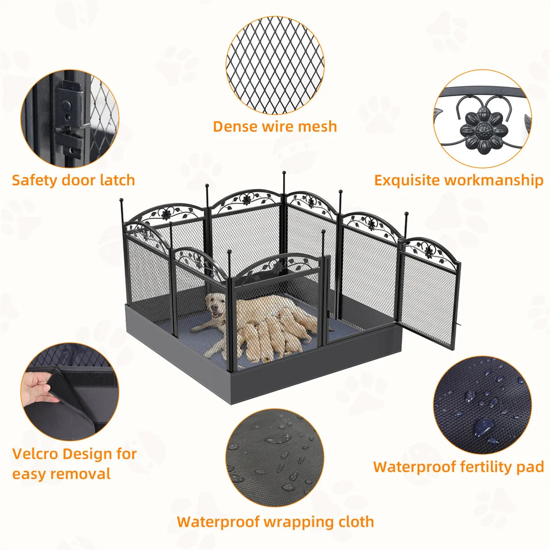 BINGOPAW EightPanel Heavy Duty Dog Playpen For Indoor Outdoor