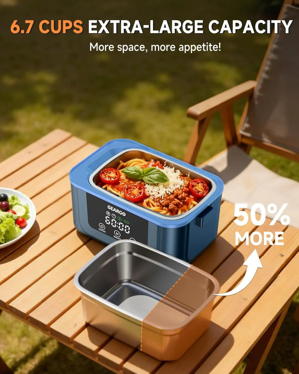 Rechargeable Cordless Electric Lunch Box With Integrated Cooling Function