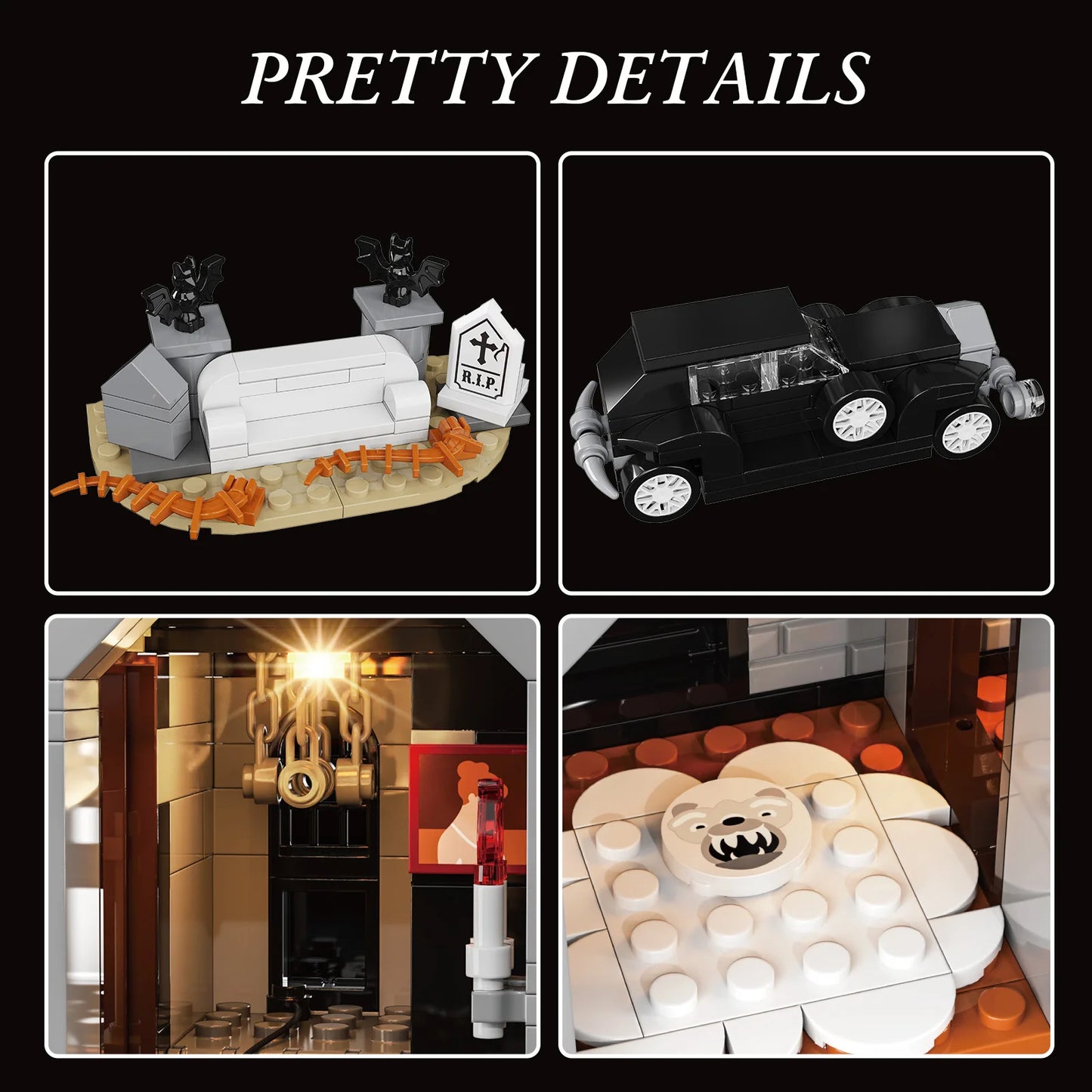 Gothic Architecture Building Blocks Set Nightfall Manor Desktop Ornament