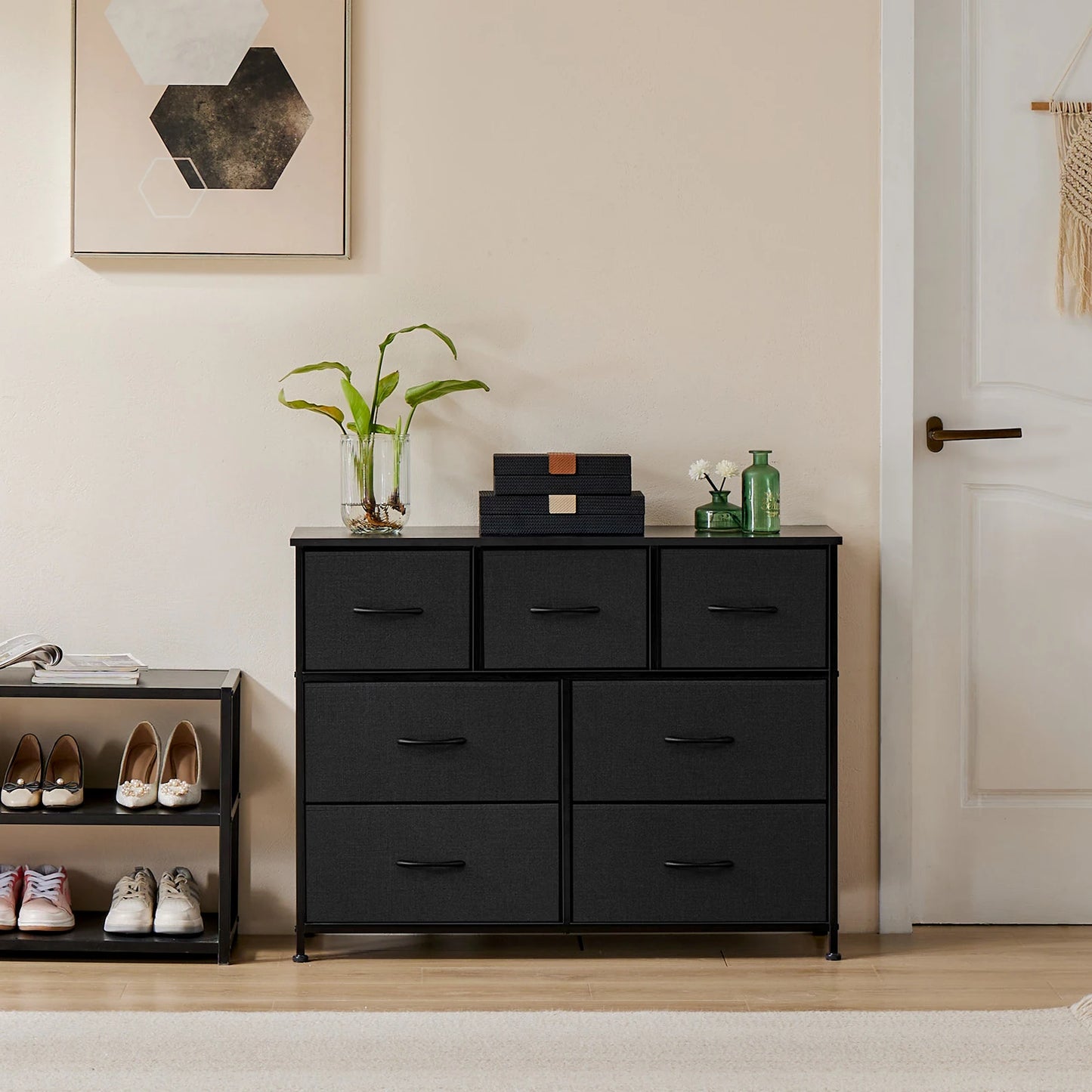 JHK Modern Fabric Drawer Dresser Organizer For Bedroom