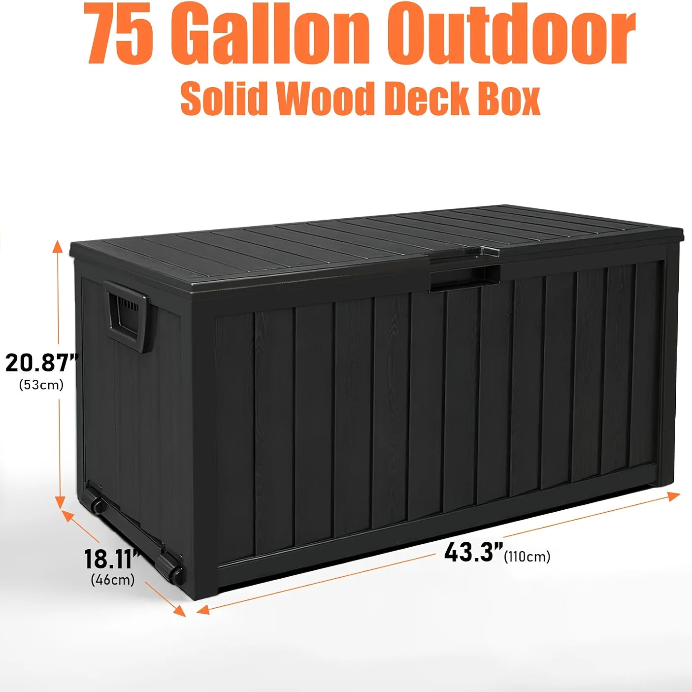 Outdoor Resin Storage Box With Locking Lid For Deck