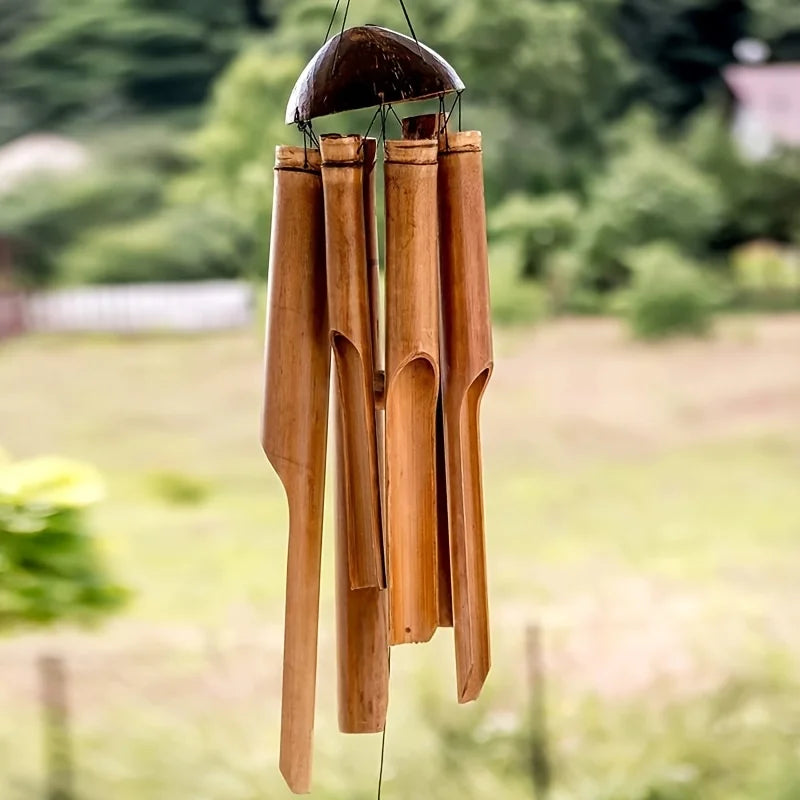 Garden Bamboo Wind Chimes Outdoor Wooden Decor Festive Seasonal Decor