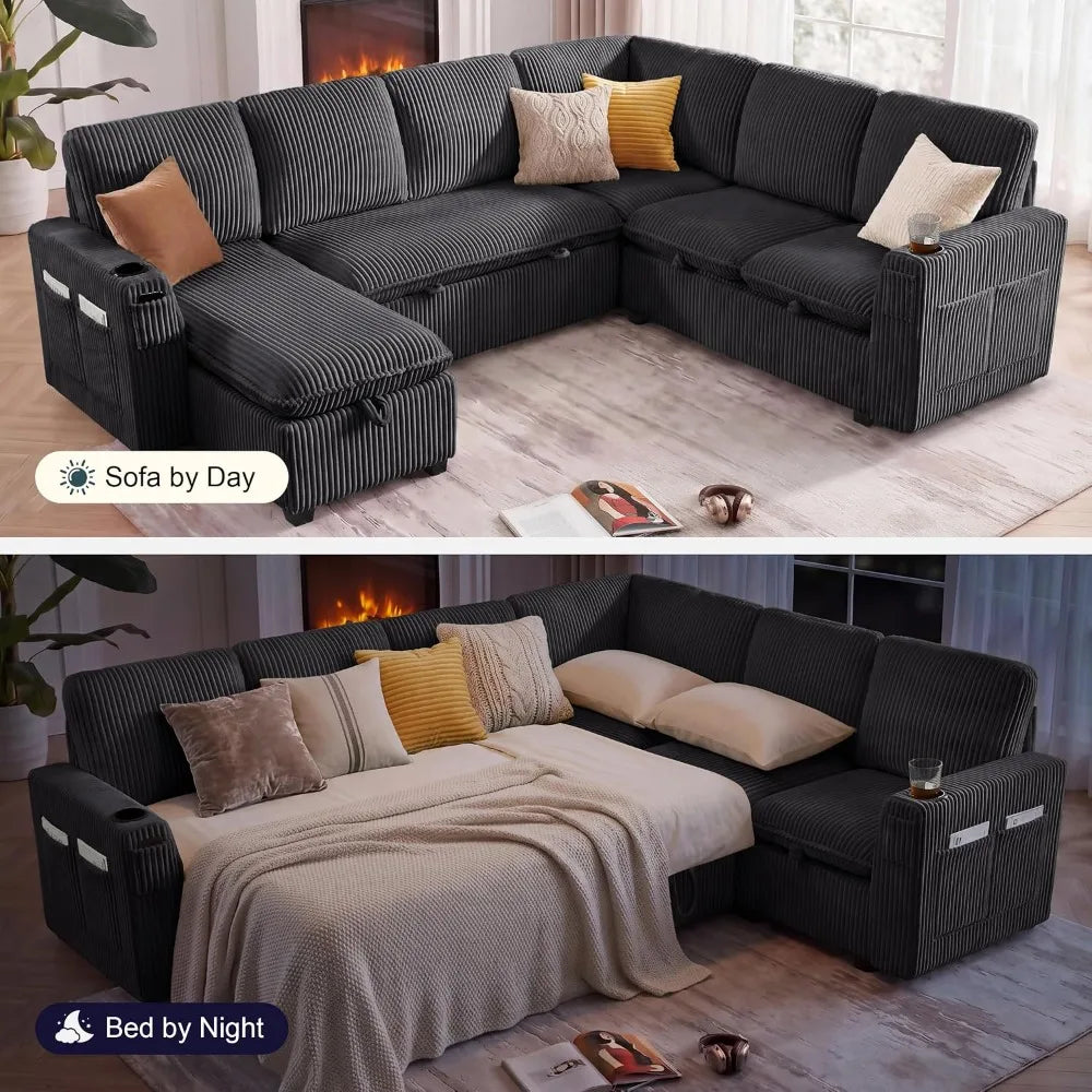 XIAOLANG Seven Seat Modular Sectional Sofa With Pull Out Bed