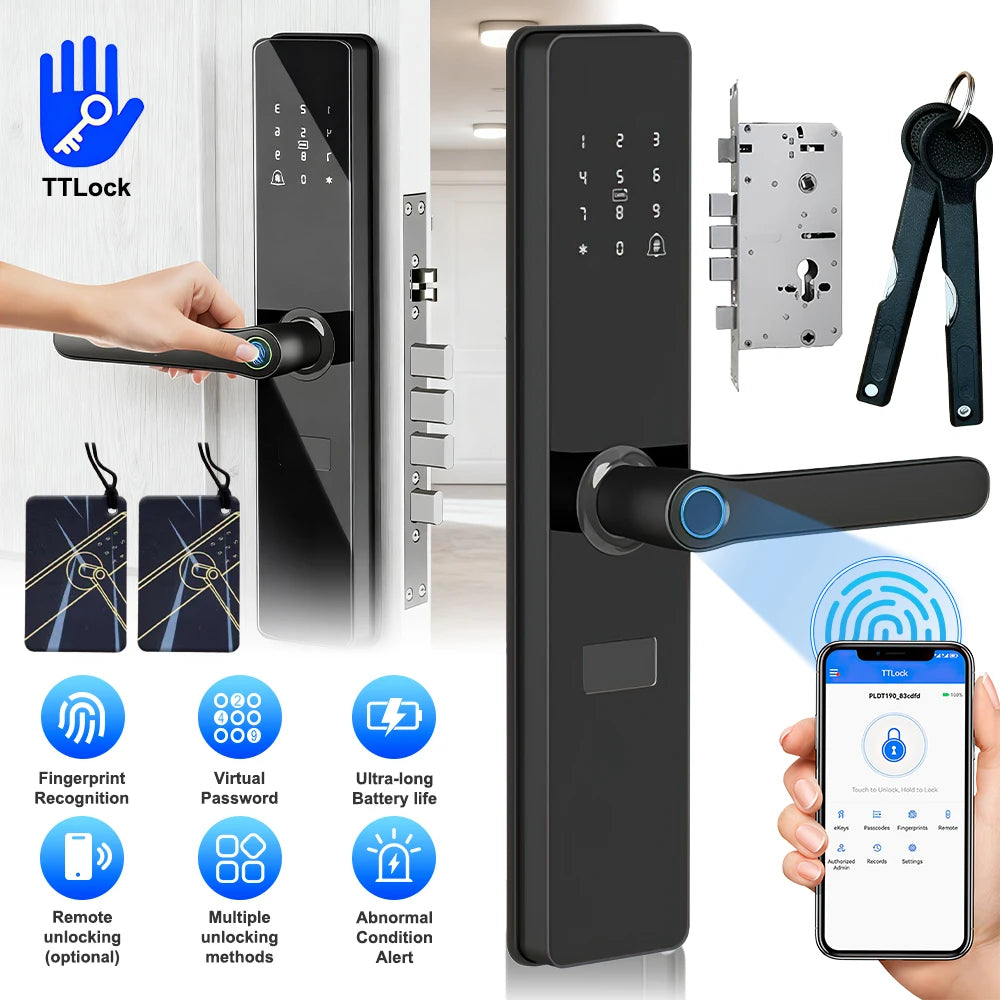 Smart Door Lock With Fingerprint App Password And Rfid Access
