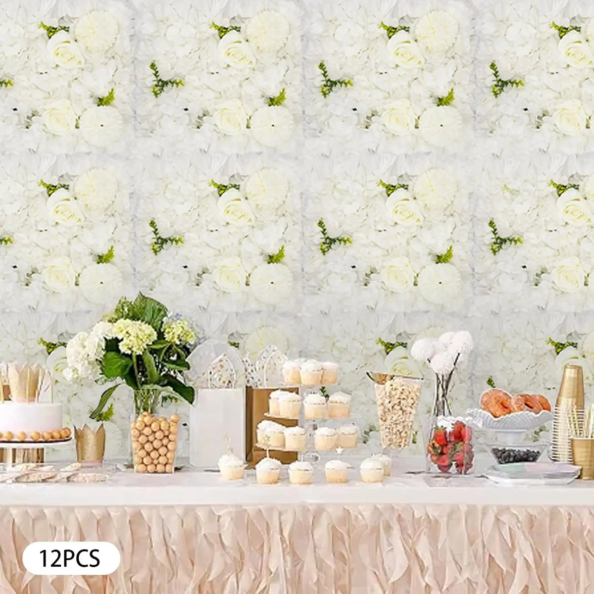 Artificial Flower Wall Panel Floral Backdrop For Weddings And Parties