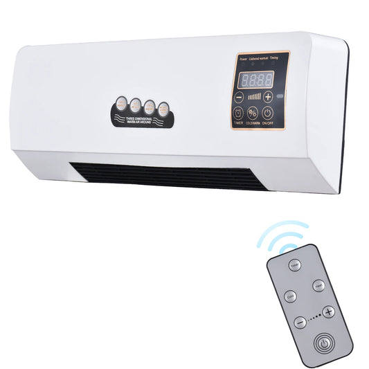 Wall Mounted Space Heater And Fan With Remote Control