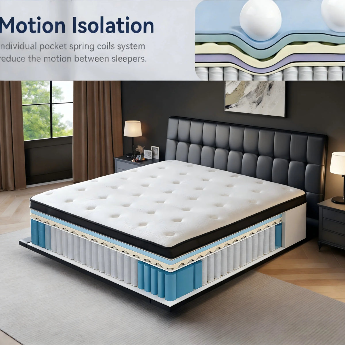 Medium Firm Hybrid Pocket Spring Mattress With Pressure Relief
