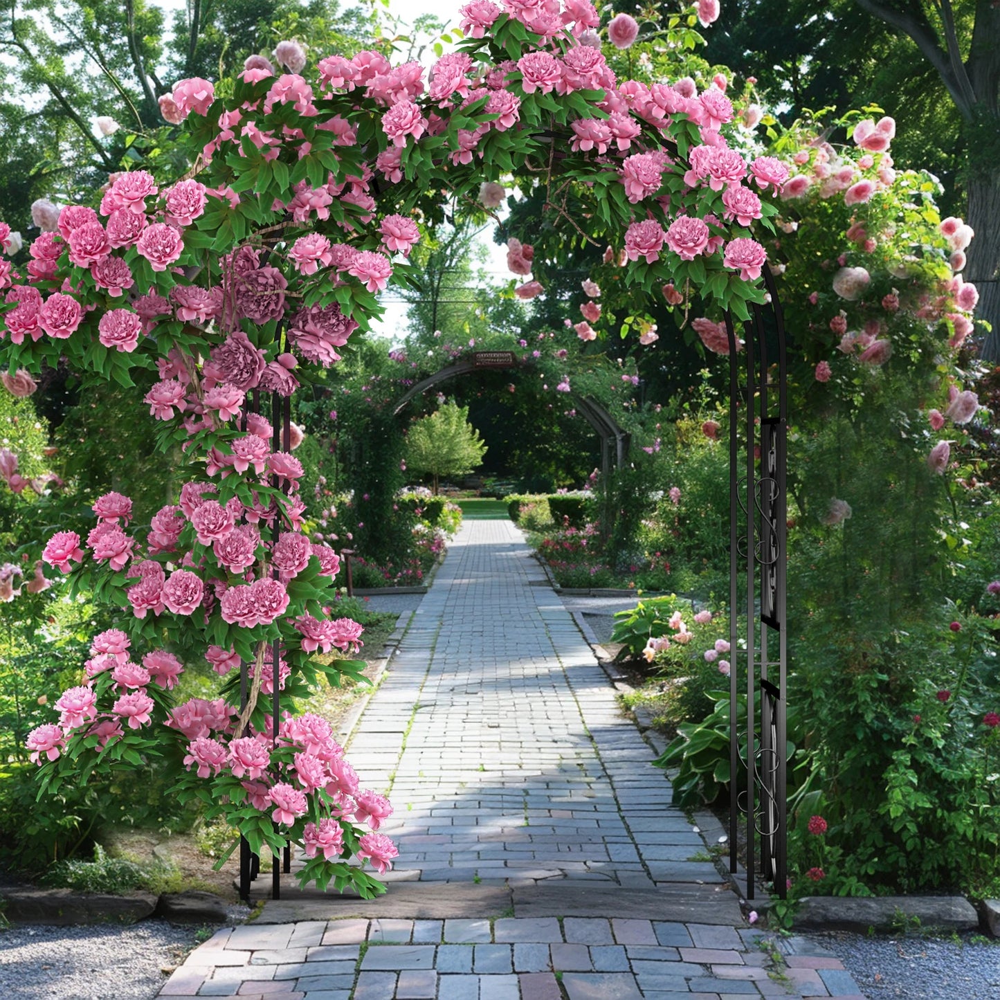 Heavy Duty Metal Garden Arch Plant Climbing Trellis Frame
