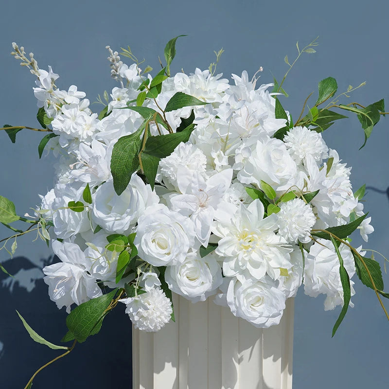 Angela Flower Artificial Rose Lily Delphinium Wedding Backdrop Decor