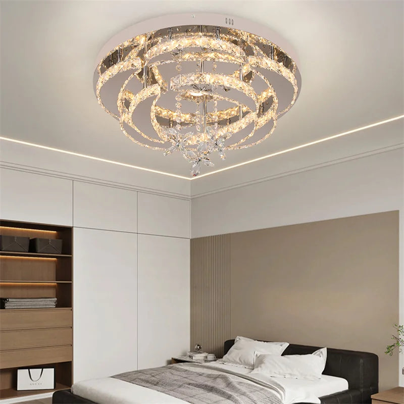 GreeLustr Crystal Ceiling Lamp Led Chandelier Pendant Lighting Living Room