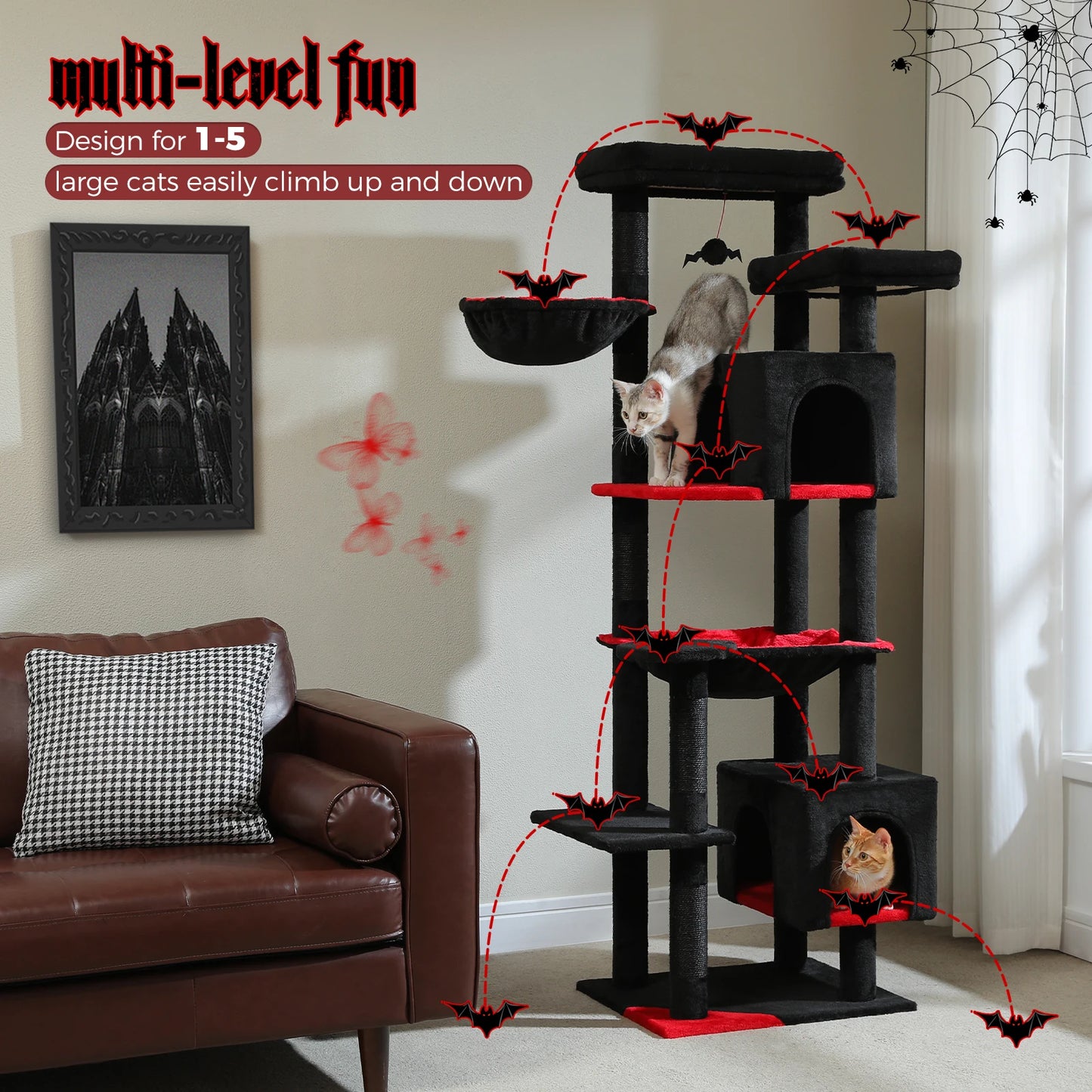 PAWZ Road Cat Tree With Hammock And Scratching Posts
