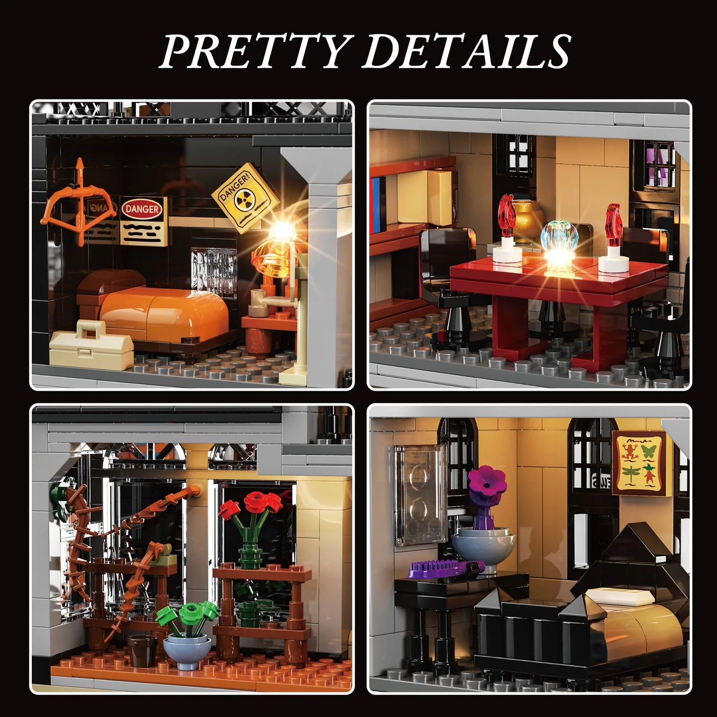 Gothic Architecture Building Blocks Set Nightfall Manor Desktop Ornament
